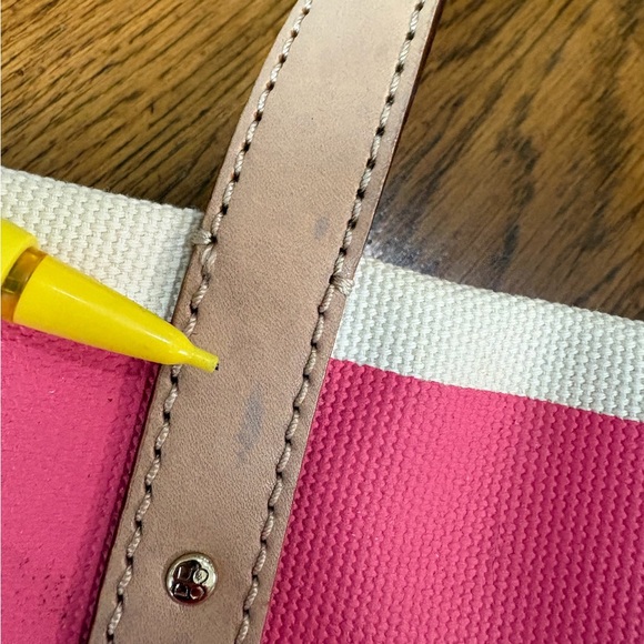 Kate Spade Vibrant Pink and Cream Canvas Tote - Picture 9 of 11